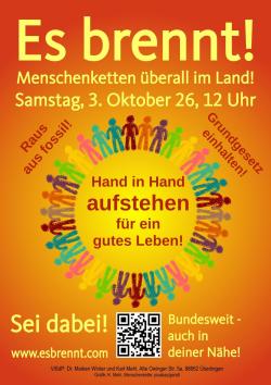 Menschenkette Es brennt